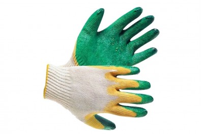 Перчатки рабочие (с двойным покрытием) (зелёные)